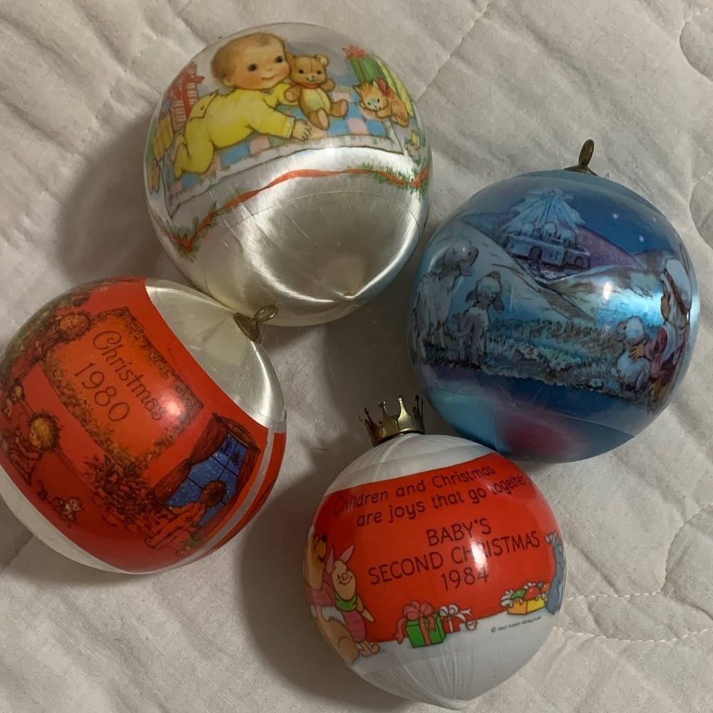 Vintage Christmas Ornament Set - Multicolor